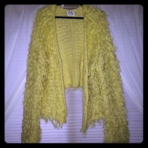 shaggy yellow loose comfy jacket